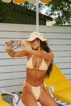 Palm Tie Back Triangle Bikini Top