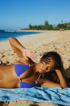 Palm Tie Back Triangle Bikini Top