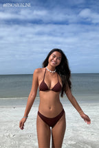 Palm Tie Back Triangle Bikini Top