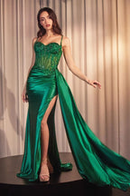 Cinderella Divine CD868 Fitted Long Formal Prom Gown
