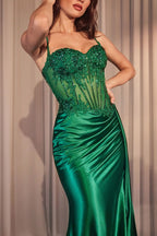 Cinderella Divine CD868 Fitted Long Formal Prom Gown