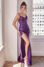 Cinderella Divine S439 Long Formal Glitter Mermaid Prom Dress