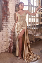 Cinderella Divine S440 Long Formal Beaded Prom Dress